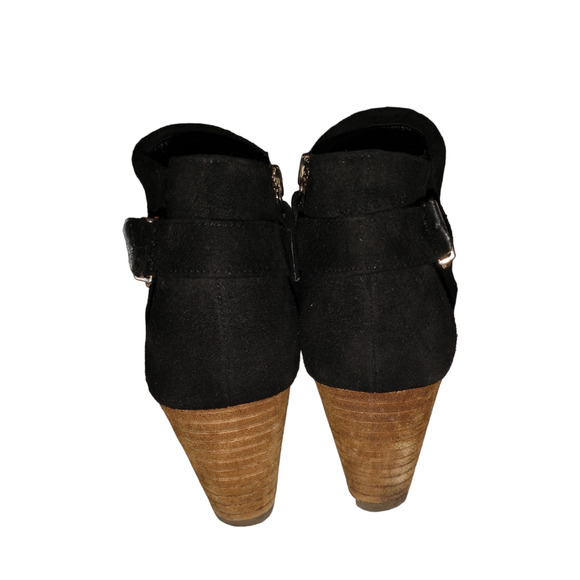 Dr. Scholl’s Women’s Ankle Booties Black US 9.5M Brown Stacked Wedge Buckles - Picture 4 of 12